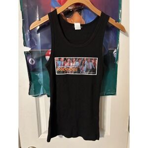 MAPSI Rebeldes Graphic Tank Top Black Ribbed Cotton XL Rebelde TV Show